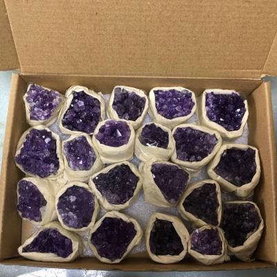 China Semi-precious Stone China Raw Natural Amethyst Healing Group Stone Opens Decorative Chakra Stone Set GEMSTONES for sale