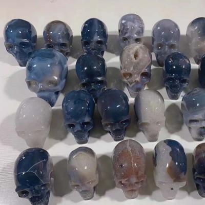 China China Agate Stone Crafts Chakra Stone Set Semi-Precious Gemstones Natural Natural Healing Geode Stone Skulls Decorative for sale