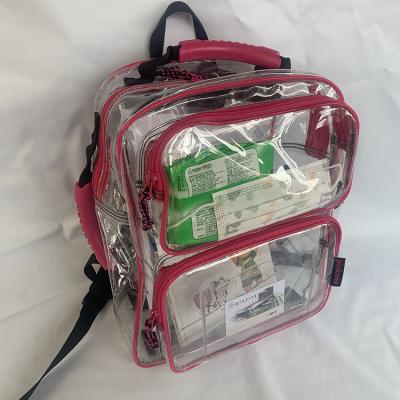 China PVC Clear Pink Backpack for sale