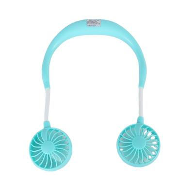 China Mini New Portable Hanging Fan LED Mini Hanging Neck Cooler Rechargeable Fan 2021 Design Outdoor Sports Neck Fan Portable for sale