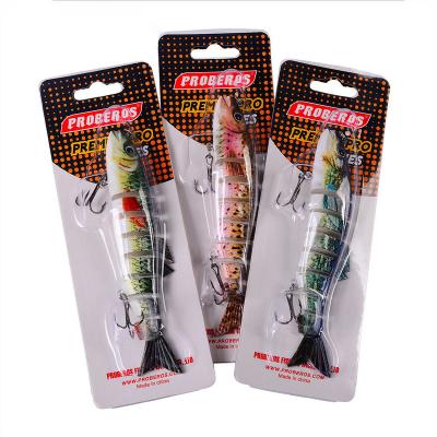 China ABS Plastic 12.5cm 21.5g Swimbait Pike Jointed Section Artificial Hard Bait Multi Jointed Lures Lake Stream for sale