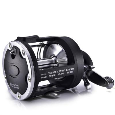 China Brass+stainless steel Factory Wholesale trolling reel 2000/3000/4000 High spool large capacity Round reels saltwater fishing drum reel for sale