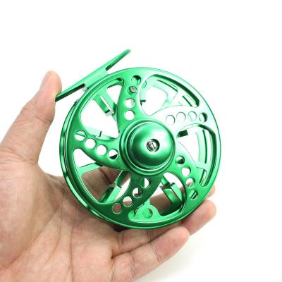 China Aluminum Alloy Big Sizes 105mm Full Metal Aluminum Alloy Wheels Fly Fishing Tools Fly Fishing Reel Green for sale