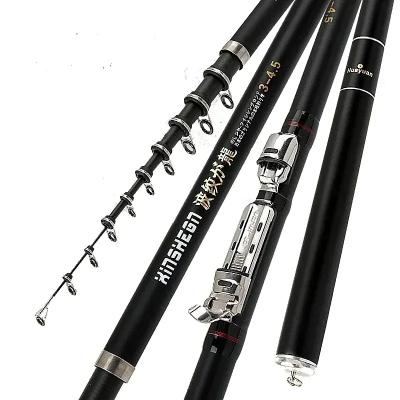 China Carbon 2.4m 2.7m 3.6m 4.5m 5.4m 6.3m Telescopic Portable Rotary Travel Sea Boat Sea Fishing Rod for sale