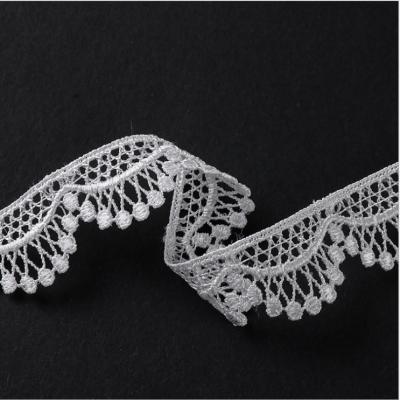 China Viable Wholesale Popular Border Cotton French White Lace Trim for sale