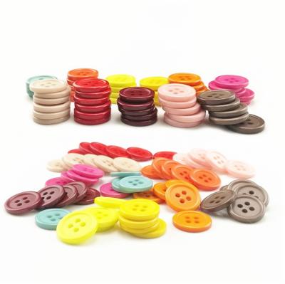 China Viable Custom Logo 4 Hole Factory Sale Button Plastic Resin Multicolor Sewing Button for sale