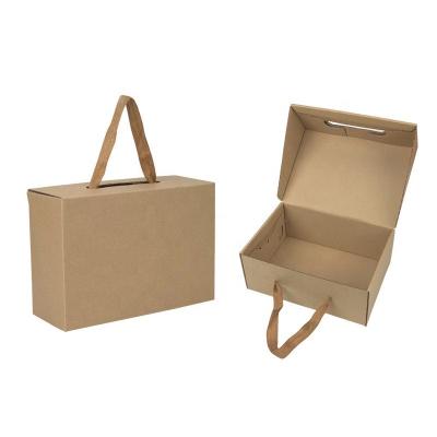 China Recyclable In stock wholesale Custom Logo Packaging Mailer Box Fold Corrugated Cardboard Paper Baby Gift Shipping Box with handle for sale