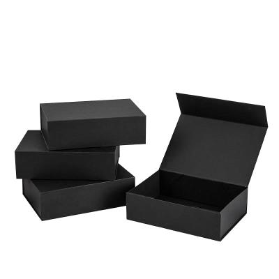 China Recyclable Custom printing logo rigid cardboard luxury flap open magnetic clothing folding packaging gift box paper boxes for sale