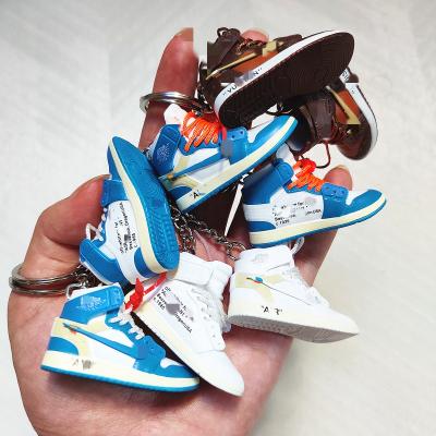 China Wholesale 3D Pendants & Collections Cute AJ Jordan Shoes 3D White Mini Keychains Sneaker Key Chain Models With Box for sale