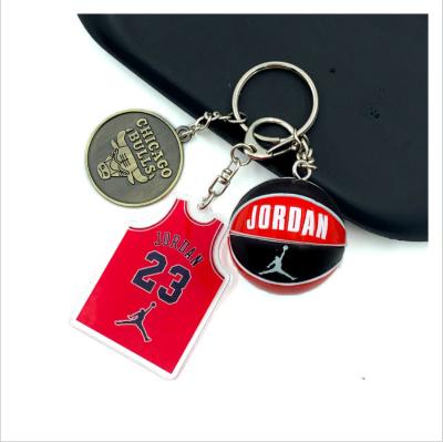 China Pendants/Accessories Basketball Club Fan Pendant Supplies Christmas Gift Jordan Kobe James 3D Basketball Key Chain Chain for sale