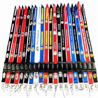 China Printing Lanyard Holder Printed Logo Football Club Wholesale Polyester Ribbon Main Chain Lanyard for sale