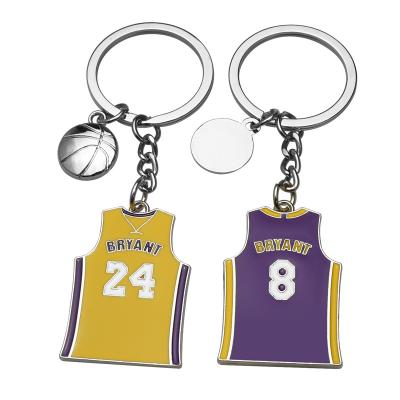 China Wholesale Custom Number 24 And Kobe Bryant Lakers Metal Basketball Star Pendants And Tank Top 8 Key Chain for sale