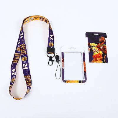 China Wholesale Basketball Star Printing Kobe Lanyard Card Holder Custom Printed Logo Lanyard Ribbon Polyester Lanyard for sale