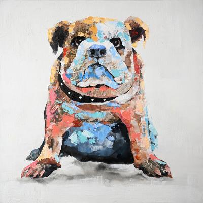 China Waterproof + Eco-Friendly Custom Hand Painted Or Printable Color Abstract Animal Dog Painting Wall Art Painting Home Decorative Canvas Art Painting for sale