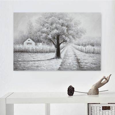 China Waterproof+ECO-Friendly Popular Canvas Art Painting Country Road Big Tree Natural Scenery Wall Art Painting Living Room Bedroom Decoration Oil Painting for sale