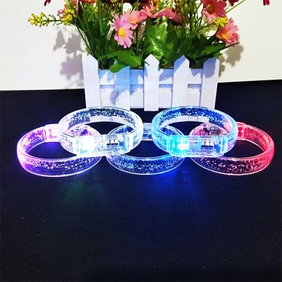 China Cheap Hot Selling Multicolor ABS Party LED Flashing Light Bubble Wristbands For Music Festival Concert for sale