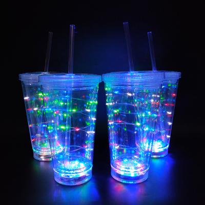 China 3 Led Function Novelty Plastic Light Up Toy Party Supplies Flashing Glow Halloween Bar Props Beer Cup Led Mug for sale