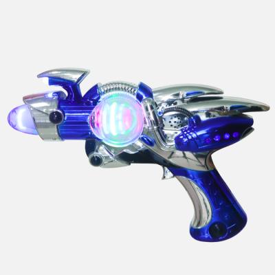 China Disposable Eco-Friendly Child Plastic Gun with Sound Ball Spinner Light Toys Electric Toy Gun Battery Operated Toy Gun for sale