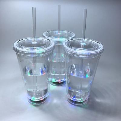 China PS Wholesale Price Customized Colorful 450ml 16oz Led Tumbler With Lids And Straws for sale