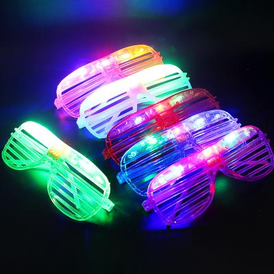 China PS Holiday Shutter Shades EL Neon Wire Led Glass Flashing Light Up Glasses Cold Light Club Concert Party Glowing Glasses for sale