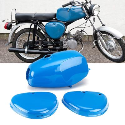 China High Quality MIT STEEL Motorcycle Fuel Tank Gasoline Oil Tank Assembly Seitendeckel Blau For Simson S50 S51 S70 for sale