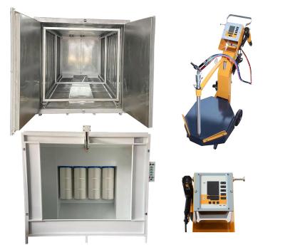 China Machine Repair Shop Batch Electrostatic Spray Booth Curing Oven Powder Coating Machine Package for sale