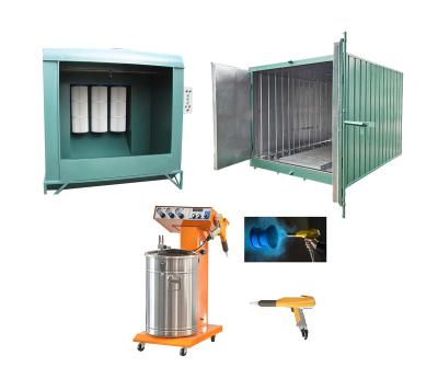 China Machinery Repairs Workshop Hot Sale Manual Powder Coating Machine Electrostatic Industrial Powder Coating Package With Spray Booth Curing Oven for sale