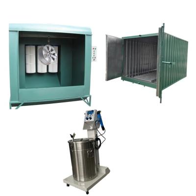 China Industrial Electrostatic Powder Coating Work Batch Metal Powder Coating Equipment Package with Spray Gun / Booth / Curing Oven for sale