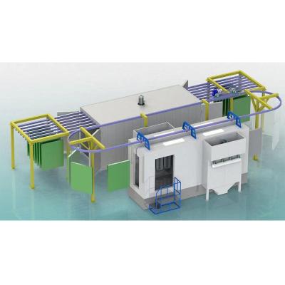 China Building Material Shops Electrostatic Paint Line Manual Semi-automatic Systems Wheel Powder Coating Production Line for sale