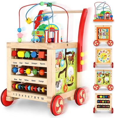 China 6 Eco-Friendly Materials In 1 Toy Baby Walker Toys With Educational Busy Bead Maze Shape Recognition And Counting for sale