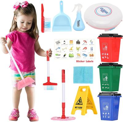 China 13 Pack Eco-Friendly Material Sweep And Toys Cleaning Supplies Set With Waste Classification Toy for sale