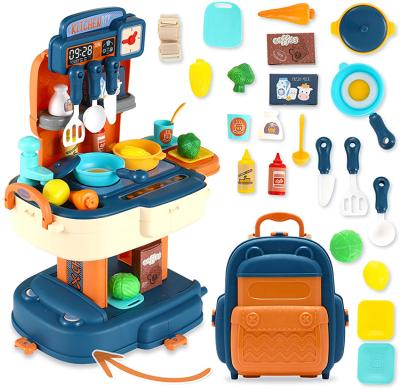 China Eco-Friendly Material Kids Kitchen Accessories Backpack Toy Educational Toys Kids Learning For Pretend Role Play for sale