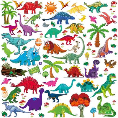 China Eco-Friendly Material Kids Favor Dinosaur Stickers Colorful Skin And Stick Dino Wall Decor For Boys Room for sale