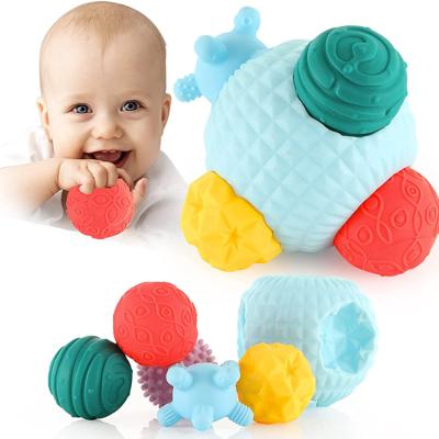 China Eco-Friendly Material 6 Pieces of Textured Ball Set Toy Sensory Baby Fidget Blocks Toys for Baby Sensory Exploration and Engagement for sale