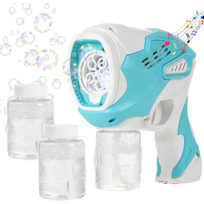 China Wholesale Kids Summer Plastic Toys Promoted Rich Bubble Machine Blaster Waterproof With Light And Music for sale