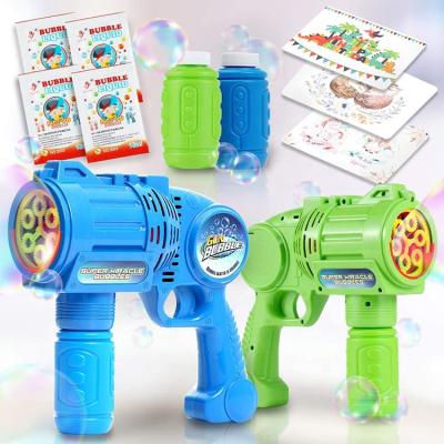 China Plastic Automatic Bubble Machine Kids Summer Outdoor Party Birthday Gifts Bubble Blaster Gun Bubble Toys for sale