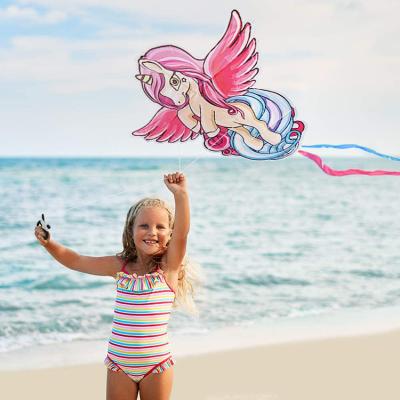 China Eco-friendly material Cute Unicorn Kite for kids and adults for outdoor games and beach travel for sale