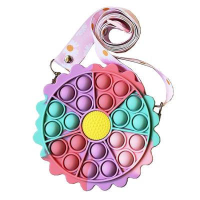 China Eco-friendly Material School Supplies Snap Backpack Silicone Push Noise Bubbles Sensory Busy Person Toy Bag for sale