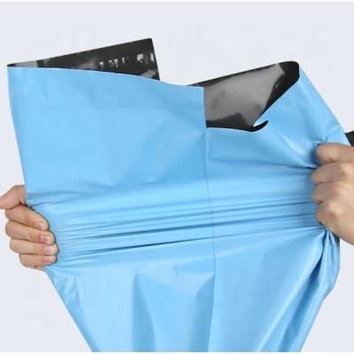 China Wholesale Customized Strong Adhesive LOGO Biodegradable Blue Logistics Bags Waterproof Clothing Packaging Mailing Bag for sale