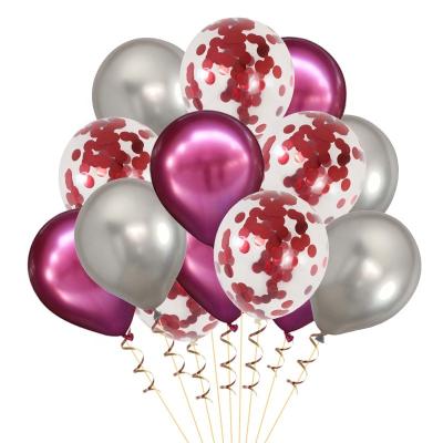 China Wedding Hot Sale Birthday Party Wedding Party Sequin Balloons Metal Latex Set for sale