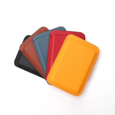 China Anti-Fall New Arrival Leather Phone Visa Credit Wallet Magnetic Card Holder For Safe Magnetic iphone 12 pro mini max for sale