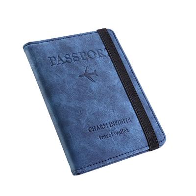 China Vintage Single Passport Triple Cover Vintage Travel Rfid Card Holder Large Capacity Passport Cover Holder for sale