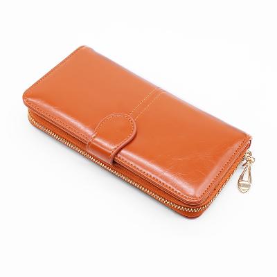 China Hot Vintage Women's Wallets Fashionable Ladies Retro Long Purse Multifunctional Cell Phone Bag Wallet Leather Women for sale