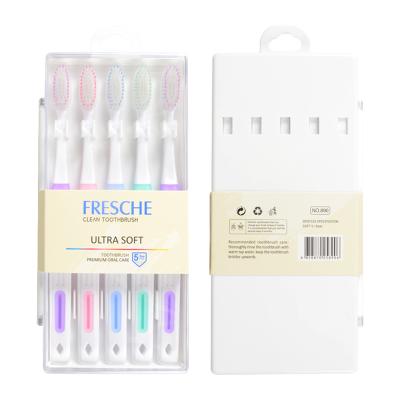 China Adult Soft Toothbrush FRESCHE Custom Soft Stiffens Ergonomic Toothbrush With Pack Set for sale