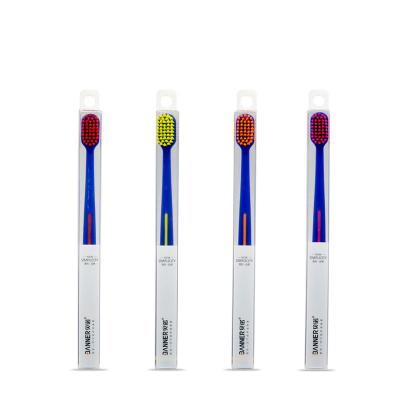 China BANNER Wide Head Broad Head Soft Blue Toothbrush Packed With PET Box for sale