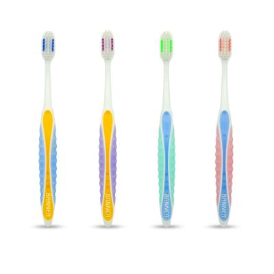 China Disposable Manual Toothbrush Soft Middle Two Tone Bristle Dental Teeth Cleaning for sale