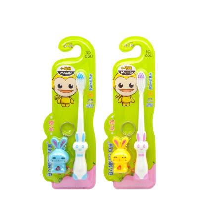 China Innovative Kids Toothbrush Banner Animal Colorful Toothbrush With Toy For Children for sale