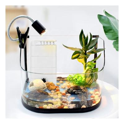 China Viable Low Water Filter Turtle Tank Accessories Waterfall Filters With Rain Sprinkler Circulation Oxygen Aquarium Filter Pump for sale