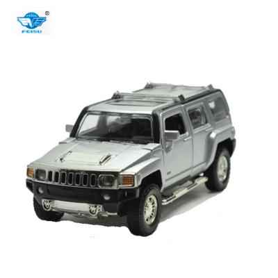 China Eco-Friendly 1:32 Hummer H3 Kids Die Cast Model Car Toy Vehicle Metal Car Toy With Sound And Light Pull Back Function for sale