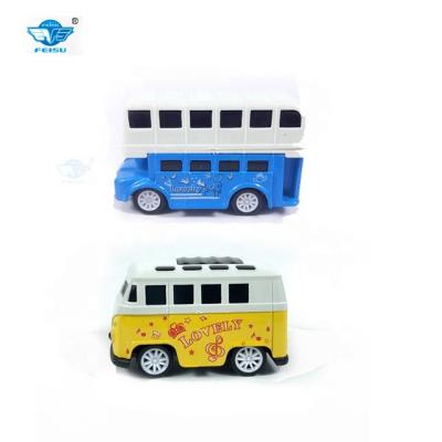 China 1:64 mini car cartoon alloy wheel car eco-friendly for kid die cast metal car toy bus for sale